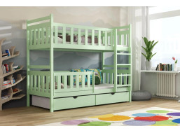 Dětská patrová postel z masivu borovice KAREL se šuplíky - 200x90 cm