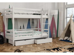 Dětská patrová postel z masivu borovice LEGEND PLUS se šuplíky - 200x90 cm