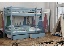 Dětská patrová postel z masivu borovice LEGEND PLUS se šuplíky - 200x90 cm