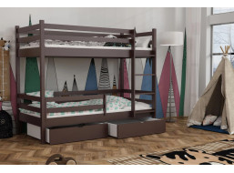 Dětská patrová postel z masivu borovice LEGEND PLUS se šuplíky - 200x90 cm