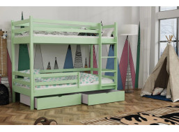 Dětská patrová postel z masivu borovice LEGEND PLUS se šuplíky - 200x90 cm