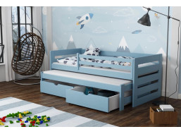 Dětská postel z masivu borovice JOLANA s přistýlkou a šuplíky - 200x90 cm