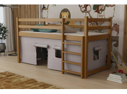 Dětská vyvýšená postel z masivu borovice PORTO - 200x90 cm
