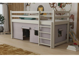 Dětská vyvýšená postel z masivu borovice PORTO - 200x90 cm - KAŠMÍROVÁ