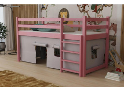 Dětská vyvýšená postel z masivu borovice PORTO - 200x90 cm