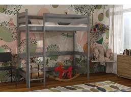 Dětská vyvýšená postel z masivu borovice TEXAS - 200x90 cm