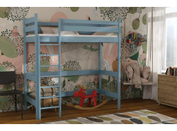 Dětská vyvýšená postel z masivu borovice TEXAS - 200x90 cm