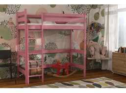 Dětská vyvýšená postel z masivu borovice TEXAS - 200x90 cm