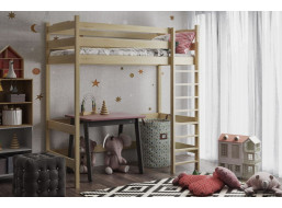 Dětská vyvýšená postel z masivu borovice TEXAS - 200x90 cm