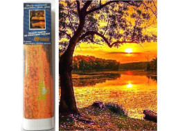 NORIMPEX Diamantové malování Západ slunce nad jezerem 30x40 cm