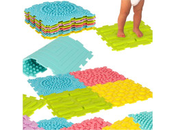 Senzorická podložka Montessori pro masáž nohou 8 dílků - pastelové barvy