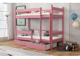 Dětská patrová postel z masivu borovice LEGEND se šuplíky - 180x80 cm