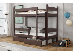 Dětská patrová postel z masivu borovice LEGEND se šuplíky - 180x80 cm