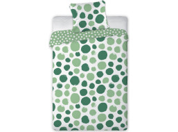 Bavlněné povlečení FASHION Zelené puntíky - bílé/zelené - 160x200 cm