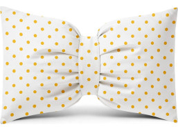 Dekorační polštář GLAM 30x50 cm - bílý/žluté tečky