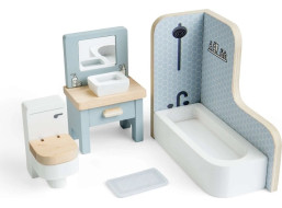 Bigjigs Toys Dřevěný nábytek do domečku pro panenky Koupelna