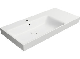 GSI NUBES keramické umyvadlo 100x50cm, s odkládací plochou vpravo, bílá mat 9627109