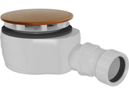 Polysan Vaničkový sifon, průměr 90mm, DN40, nízký, krytka měď mat 17916PG