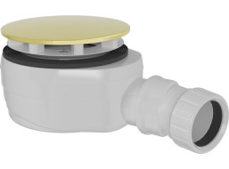 Polysan Vaničkový sifon, průměr 90mm, DN40, nízký, krytka zlato 17916G