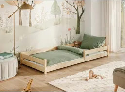 Dětská Montessori postel z masivu borovice ALICE - 200x90 cm - PŘÍRODNÍ