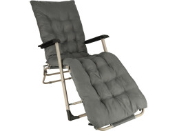Zahradní lehátko LUARO s polštářem - šedé