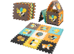 Pěnová podložka pro děti Barevná zvířátka - 85x85x1 cm - 9 ks