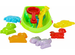 Sada formiček na písek Loď se stříkací pistolí - 12 kusů