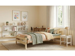 Dětská postel z masivu borovice ALEXANDR - 180x80 cm - bez povrchových úprav