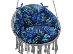 Voděodolný oboustranný polštář do závěsného křesla LUNA UP - Blue Passion + černá