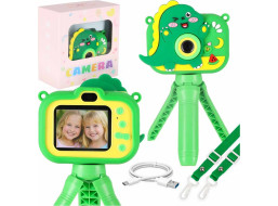 Dětský digitální fotoaparát na stativu Dinosaurus - zelený