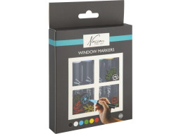 GRAFIX Křídové fixy na okna – sada 6 barev