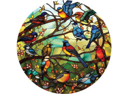 ART PUZZLE Kulaté puzzle Vitráž Lesní sbor 570 dílků