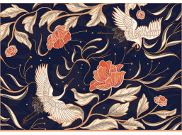 INTERDRUK Puzzle Secret Garden: Jeřábi a květiny 500 dílků