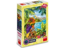 DINO Svítící puzzle Papoušek v džungli XL 100 dílků