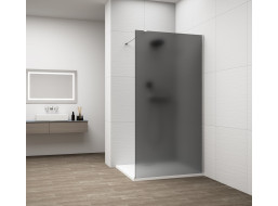 Polysan ESCA CHROME jednodílná sprchová zástěna k instalaci ke stěně, kouřové matné sklo, 800 mm ES1480-01