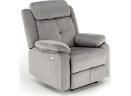 Elektrické polohovací křeslo LORIS - čalouněné látkou - popelavě šedé