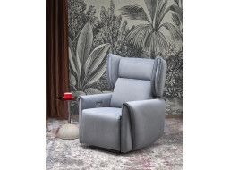 Elektrické polohovací křeslo GELATO - čalouněné látkou - popelavě šedé