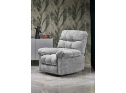 Elektrické polohovací křeslo AMORE - čalouněné látkou - popelavě šedé