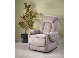 Elektrické polohovací křeslo HORTON - čalouněné látkou - béžové