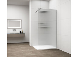 Polysan ESCA GUN METAL jednodílná sprchová zástěna k instalaci ke stěně, sklo Flute, 1400 mm ES1314-11