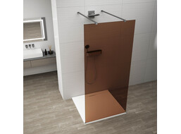 Polysan ESCA GUN METAL jednodílná sprchová zástěna do prostoru, sklo Marron, 1000 mm ES1510-12