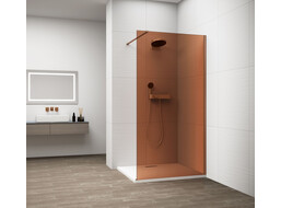 Polysan ESCA COPPER MATT jednodílná sprchová zástěna k instalaci ke stěně, sklo Marron, 1100 mm ES1511-09