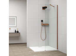 Polysan ESCA COPPER MATT jednodílná sprchová zástěna k instalaci ke stěně, sklo čiré, 600 mm ES1060-09