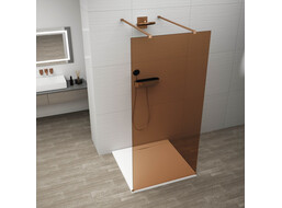 Polysan ESCA COPPER MATT jednodílná sprchová zástěna do prostoru, sklo Marron, 1100 mm ES1511-10