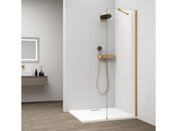 Polysan ESCA GOLD MATT jednodílná sprchová zástěna k instalaci ke stěně, sklo čiré, 600 mm ES1060-04