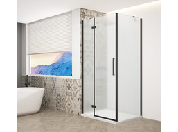 Gelco TRINITY BLACK obdélníkový sprchový kout 1100x1200mm, matné sklo, levé GT5612-11ML-B