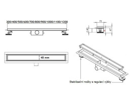 Sprchový žlab NEO classic 30-120 cm