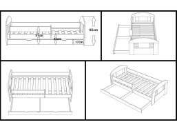 Dětská postel se šuplíky SCHOOL 200x90 cm + matrace