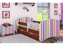 Dětská postel se šuplíkem 160x80cm PROUŽKY