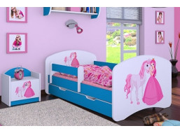 Dětská postel se šuplíkem 180x90cm PRINCEZNA A KONÍK
